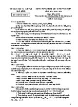 Đề thi tuyển sinh Lớp 10 THPT Chuyên môn Hóa học - Năm học 2020-2021 - Sở giáo dục và đào tạo Cao Bằng (Có đáp án)